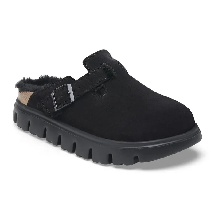 Women Birkenstock Clogs Boston Chunky Shearling Black