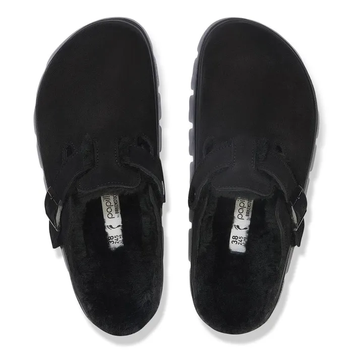 Women Birkenstock Clogs Boston Chunky Shearling Black