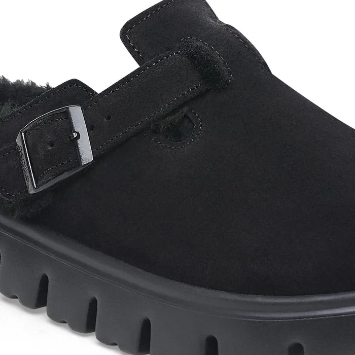 Women Birkenstock Clogs Boston Chunky Shearling Black