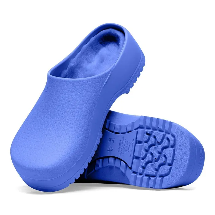 Women Birkenstock Clogs SuperBirki Shearling Ultra Blue