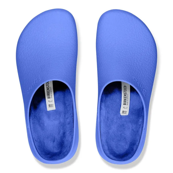 Women Birkenstock Clogs SuperBirki Shearling Ultra Blue