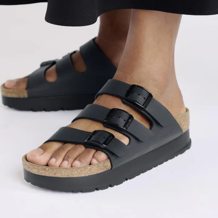 Women Birkenstock MultiStrap Florida Platform Flex Black