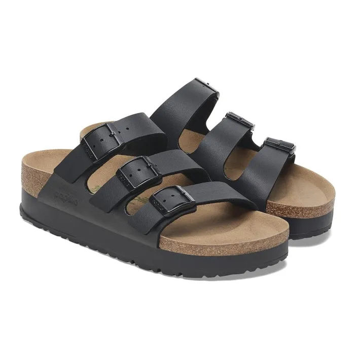 Women Birkenstock MultiStrap Florida Platform Flex Black