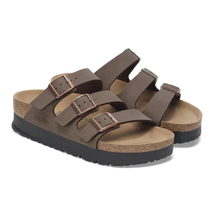 Women Birkenstock MultiStrap Florida Platform Flex Mocca