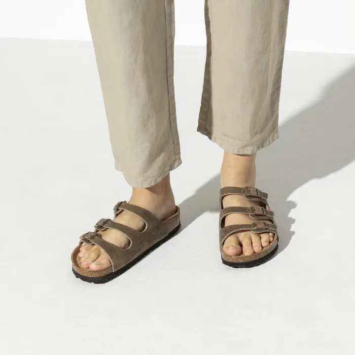 Women Birkenstock MultiStrap Florida Soft Footbed Tobacco Brown