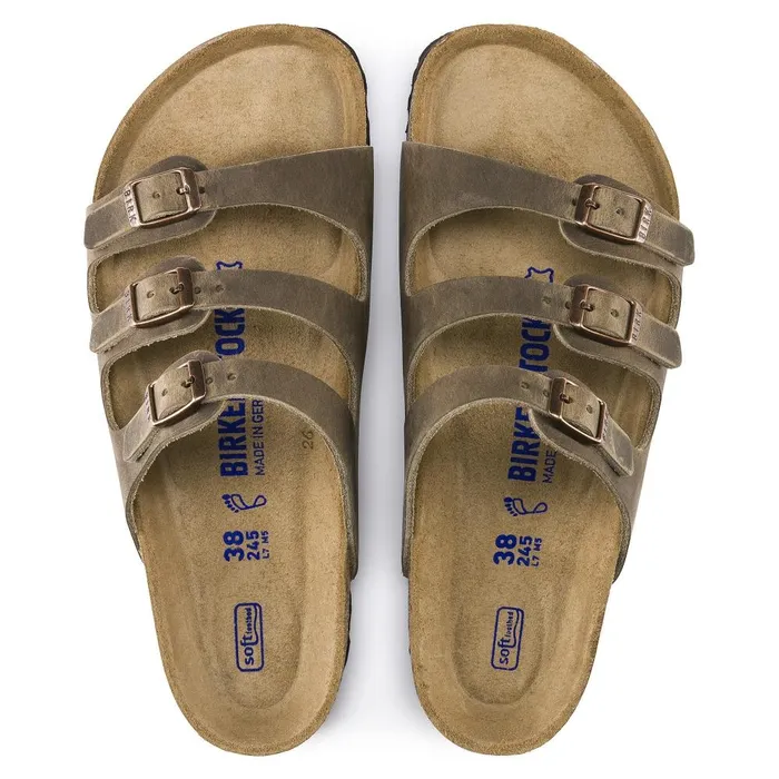 Women Birkenstock MultiStrap Florida Soft Footbed Tobacco Brown