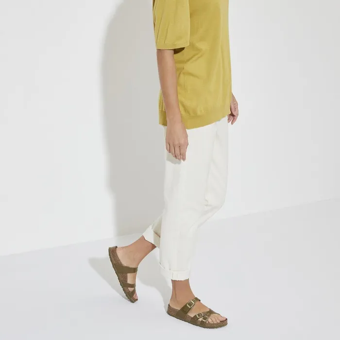 Women Birkenstock MultiStrap Franca High Shine Mud Green
