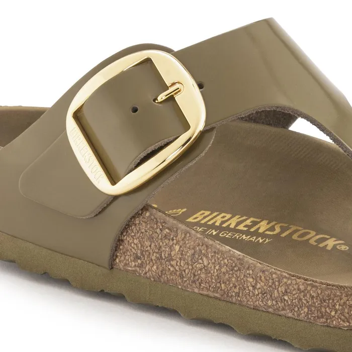 Women Birkenstock Thong Gizeh Big Buckle High Shine Mud Green