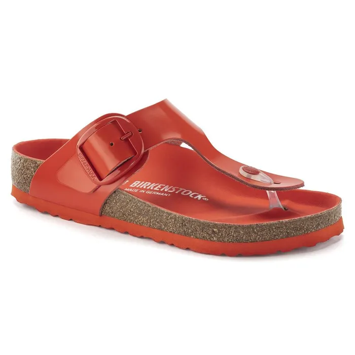 Women Birkenstock Thong Gizeh Big Buckle High Shine Tomato