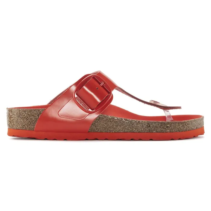 Women Birkenstock Thong Gizeh Big Buckle High Shine Tomato