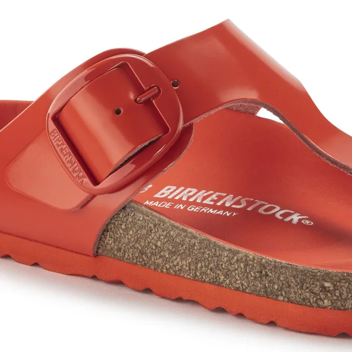 Women Birkenstock Thong Gizeh Big Buckle High Shine Tomato