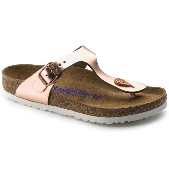 Women Birkenstock Thong Gizeh Soft Footbed Metallic Copper