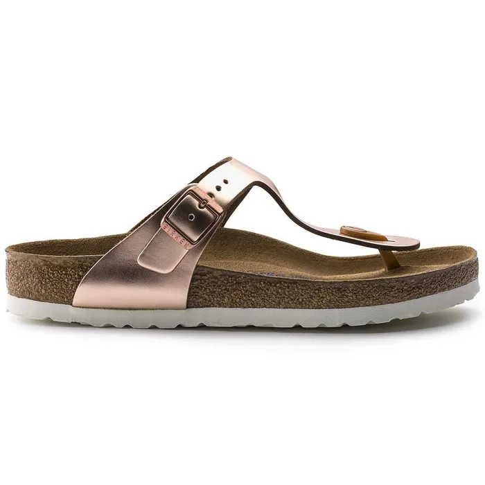 Women Birkenstock Thong Gizeh Soft Footbed Metallic Copper