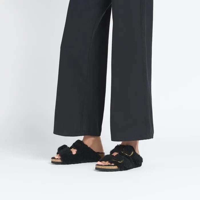 Women Birkenstock TwoStrap Arizona Big Buckle Black Gold