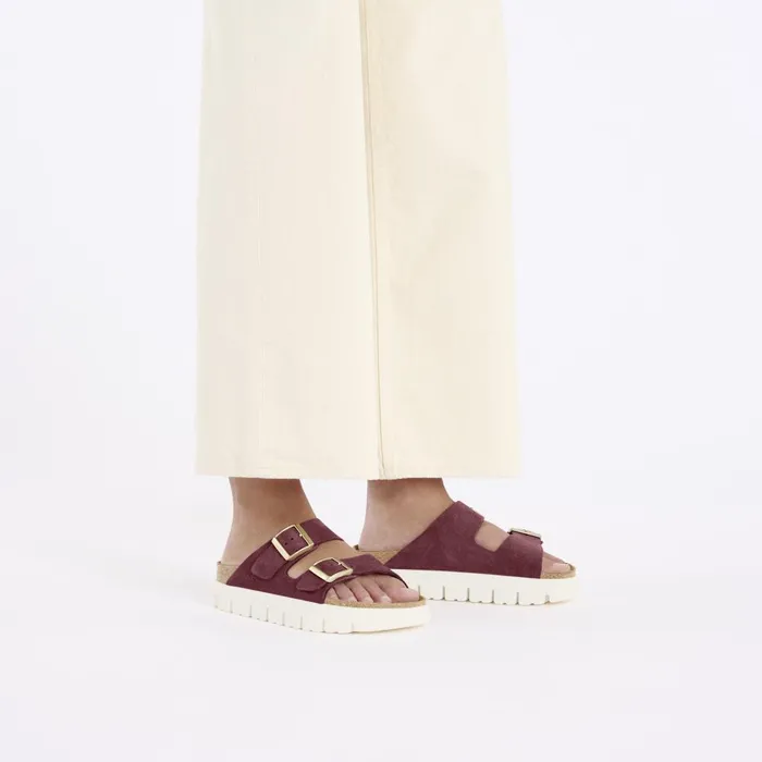 Women Birkenstock TwoStrap Arizona Platform Berry Crush