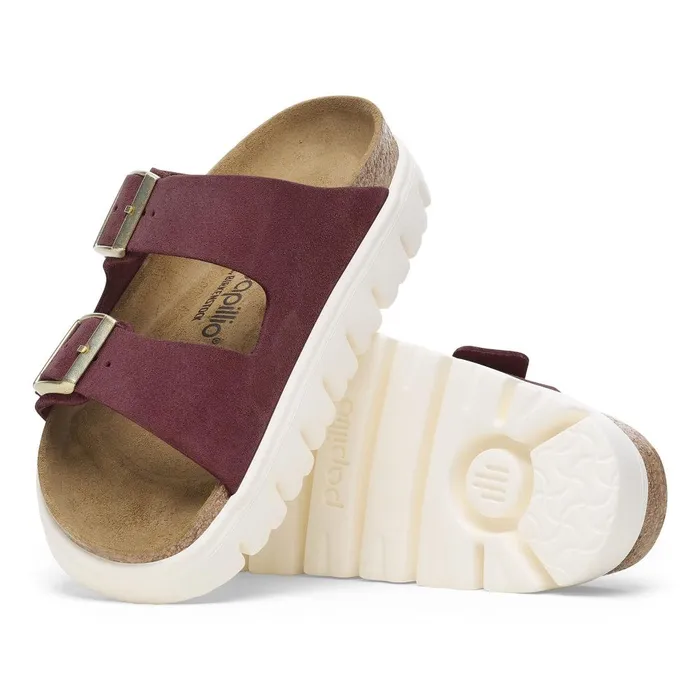 Women Birkenstock TwoStrap Arizona Platform Berry Crush
