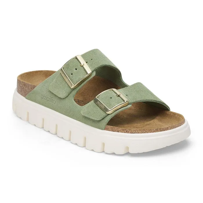 Women Birkenstock TwoStrap Arizona Platform Green Tea