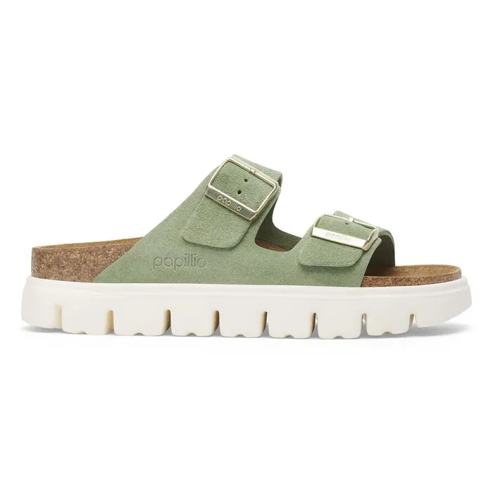 Women Birkenstock TwoStrap Arizona Platform Green Tea