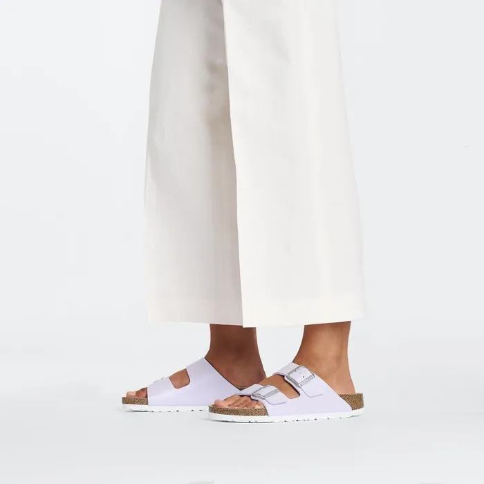 Women Birkenstock TwoStrap Arizona Shiny Purple Fog