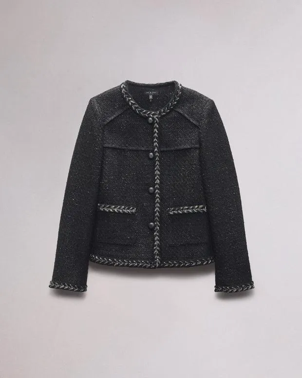 Women Blazers and Vests Rag and Bone Mirabelle Tweed Jacket Black