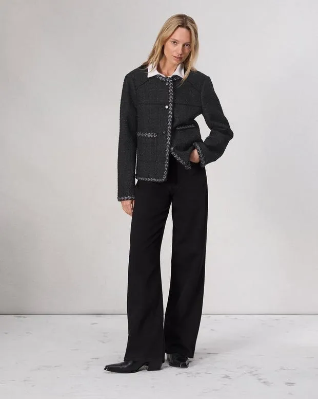 Women Blazers and Vests Rag and Bone Mirabelle Tweed Jacket Black