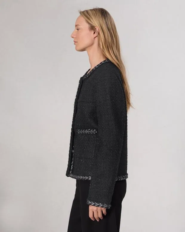 Women Blazers and Vests Rag and Bone Mirabelle Tweed Jacket Black