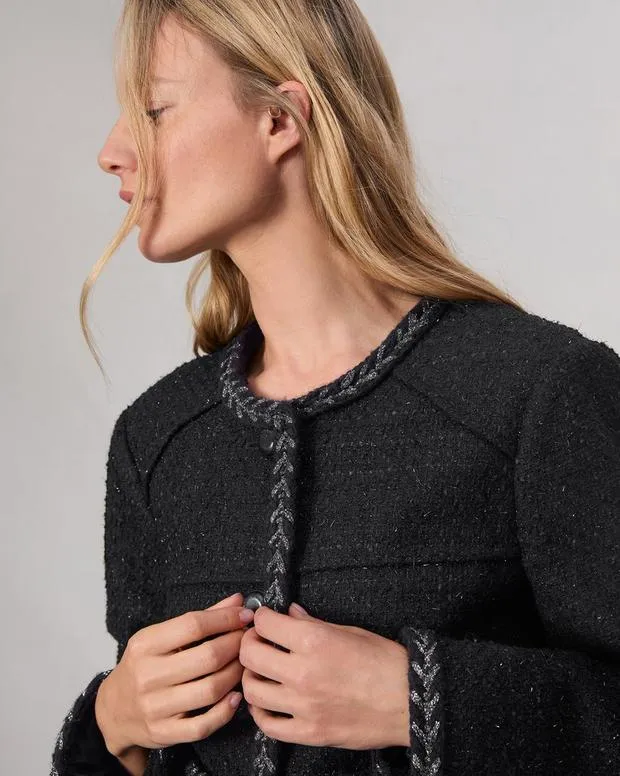 Women Blazers and Vests Rag and Bone Mirabelle Tweed Jacket Black