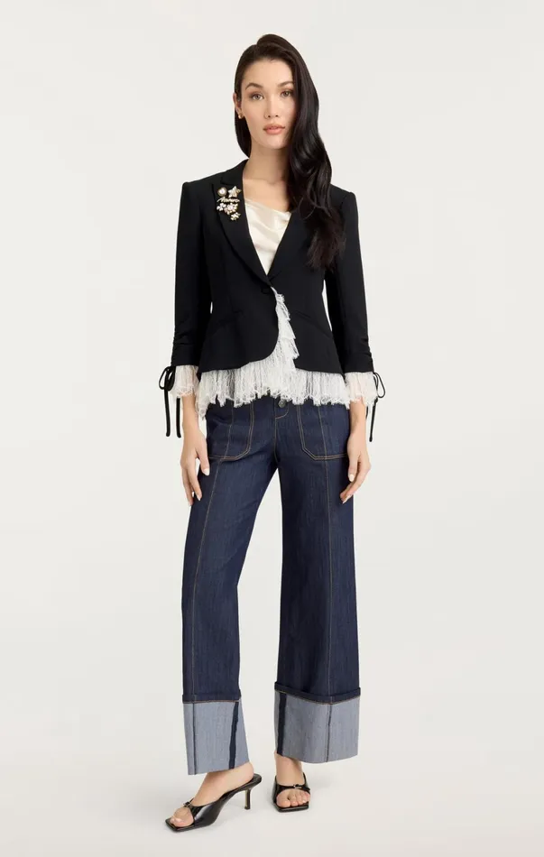 Women Blazers Cinq Sept Le Petit Roxie Blazer Blackivory