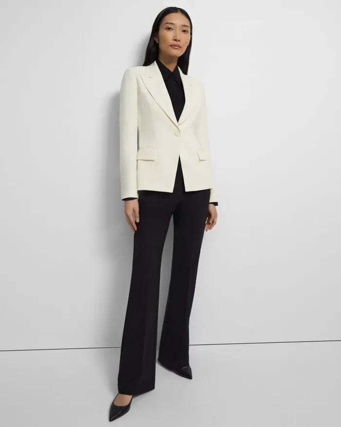 Women Blazers Jackets Theory Angled Blazer In Admiral Crepe Rice