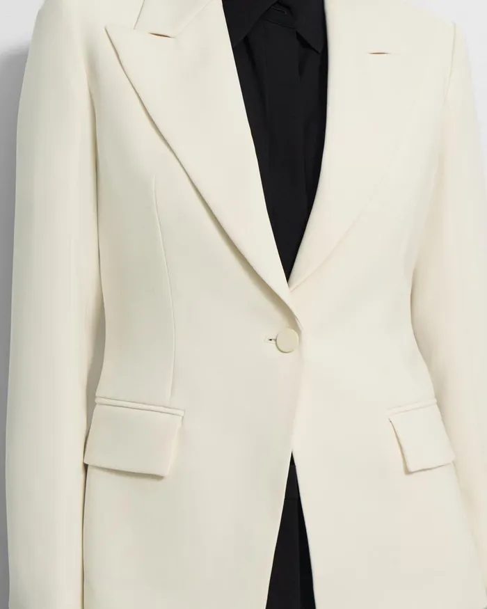 Women Blazers Jackets Theory Angled Blazer In Admiral Crepe Rice