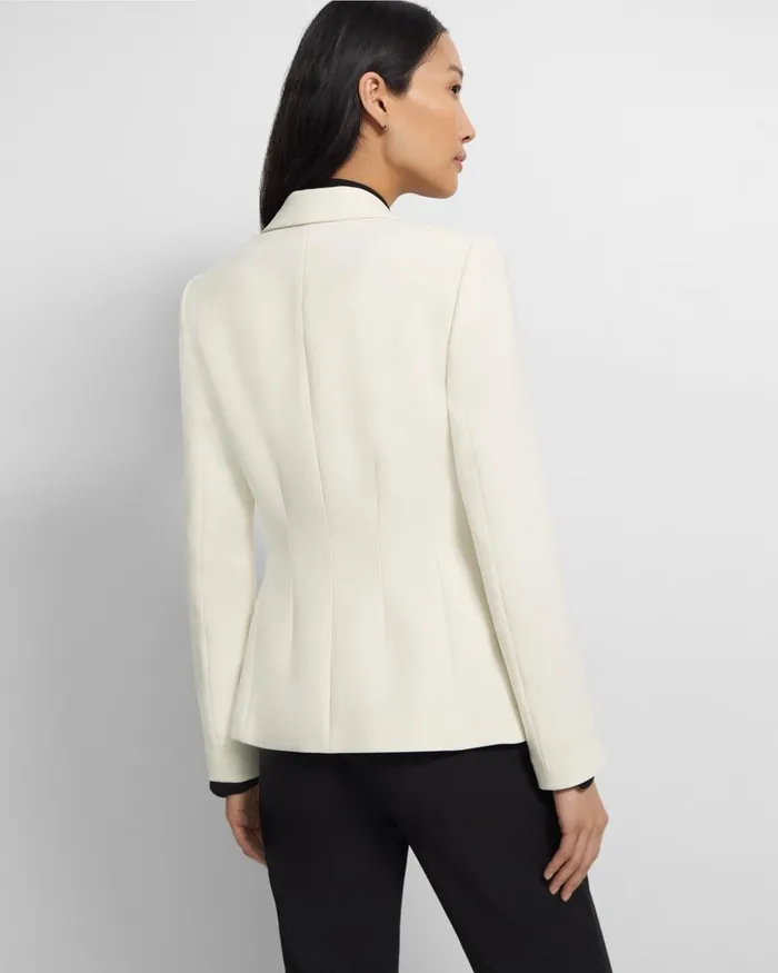 Women Blazers Jackets Theory Angled Blazer In Admiral Crepe Rice