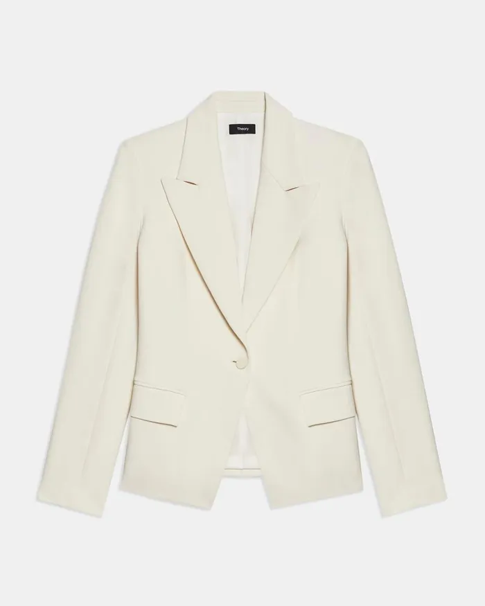 Women Blazers Jackets Theory Angled Blazer In Admiral Crepe Rice