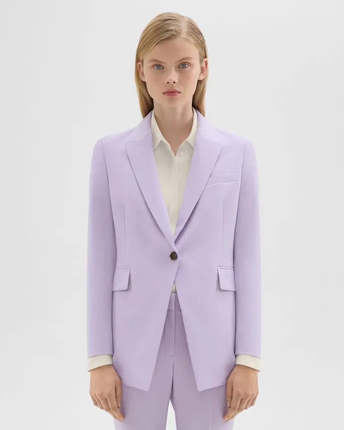 Women Blazers Jackets Theory Etiennette Blazer In Good Wool Lilac Sky