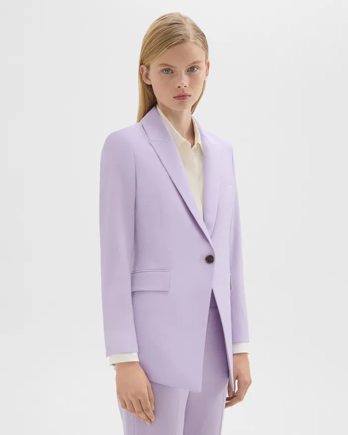 Women Blazers Jackets Theory Etiennette Blazer In Good Wool Lilac Sky
