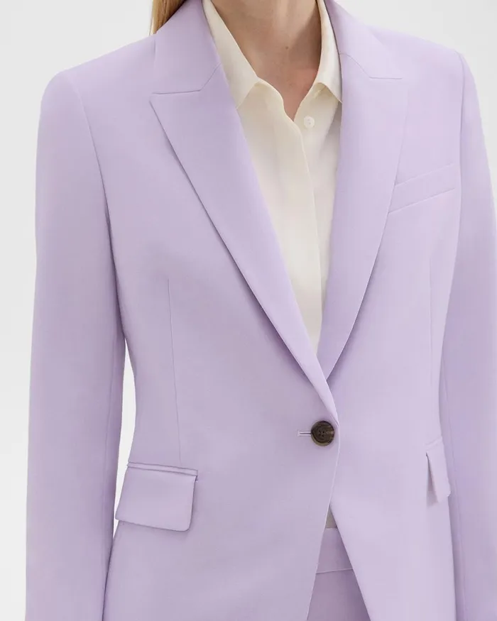Women Blazers Jackets Theory Etiennette Blazer In Good Wool Lilac Sky