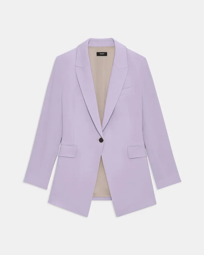 Women Blazers Jackets Theory Etiennette Blazer In Good Wool Lilac Sky