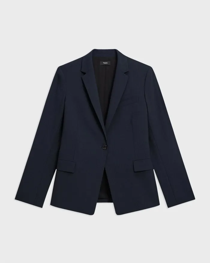 Women Blazers Jackets Theory Slim Blazer In Good Wool Nocturne Navy