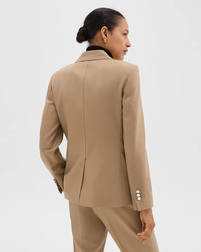 Women Blazers Jackets Theory Tailored Blazer In Sleek Flannel New Camel