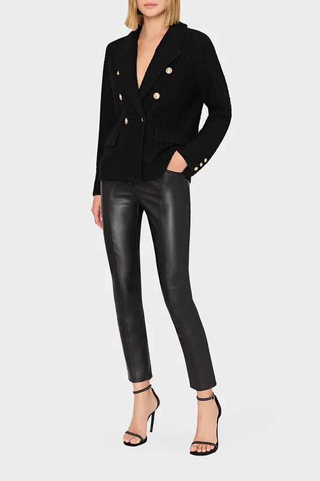 Women Blazers Milly Kimmie Textured Knit Blazer Black Women Blazers Milly Kimmie Textured Knit Blazer Black