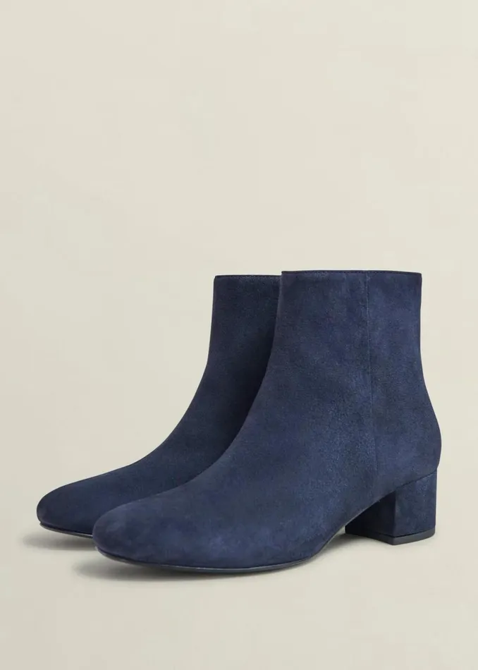 Women Boots Hobbs Evelyn Suede Ankle Boots Hobbs Navy