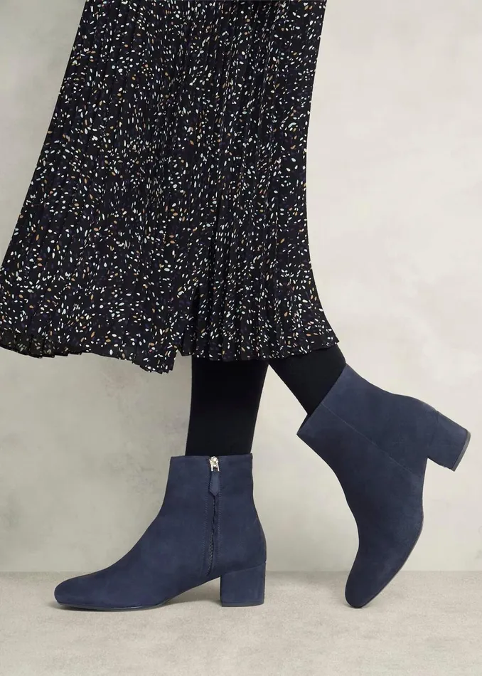 Women Boots Hobbs Evelyn Suede Ankle Boots Hobbs Navy