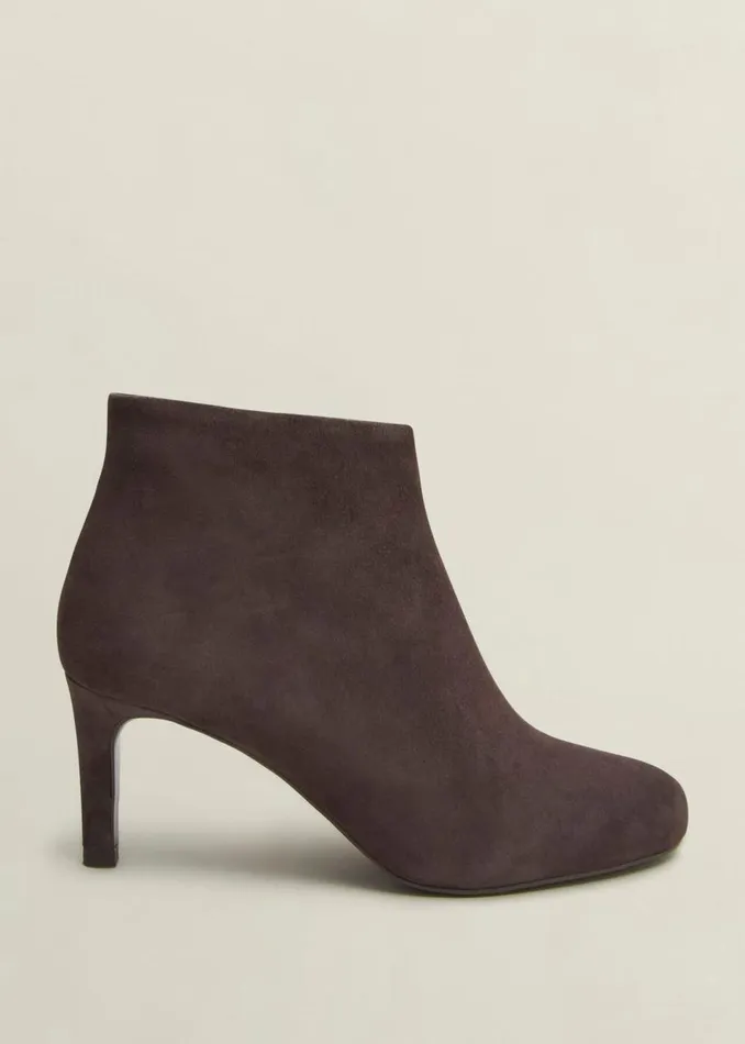 Women Boots Hobbs Lizzie Suede Ankle Boots Chocolate Brown