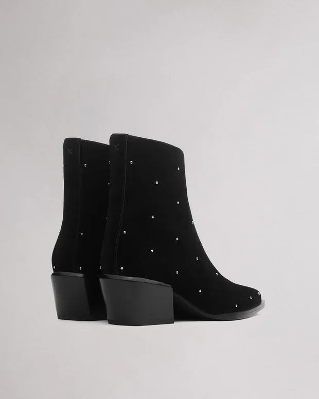 Women Boots Rag and Bone Joni Stud Suede Boot Black Suede