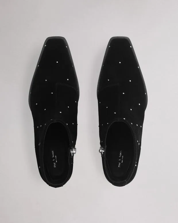 Women Boots Rag and Bone Joni Stud Suede Boot Black Suede