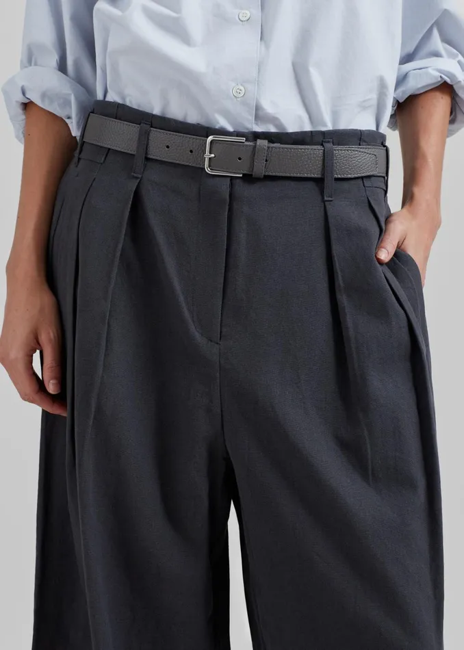 Women Branson Cotton Wide Pants 8211 Charcoal The Frankie Shop Bottoms