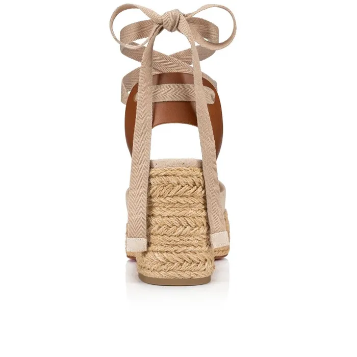 Women Brigissima 85 Mm Espadrilles 8211 Braided Calf Leather 8211 Leche Christian Louboutin Platforms