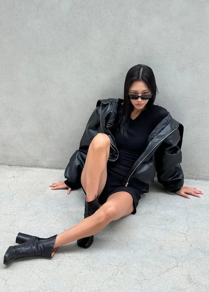 Women Burnaby Faux Leather ZipUp Hoodie 8211 Black The Frankie Shop Outerwear