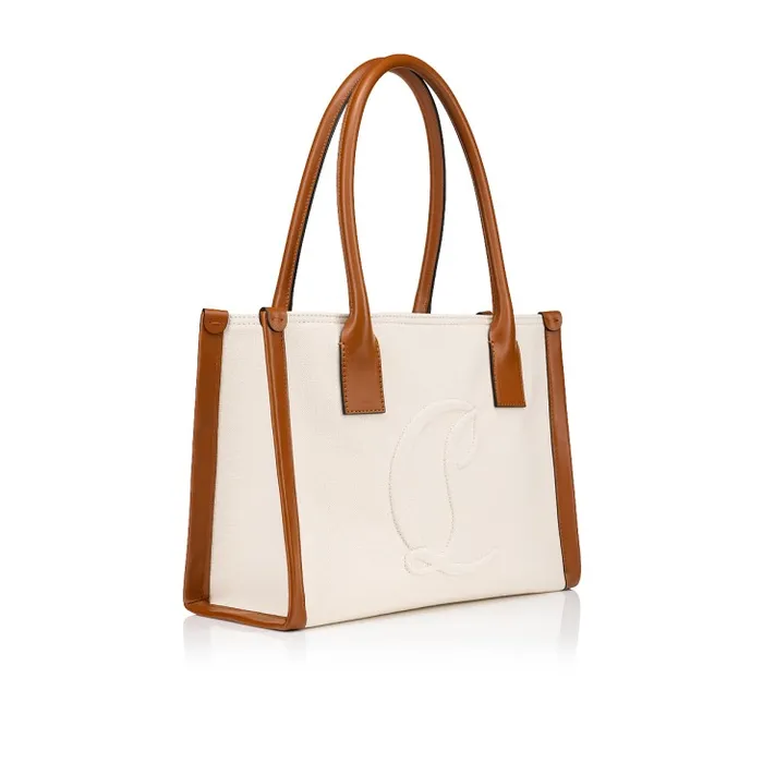 Women By My Side Small Tote Bag 8211 Canva And Calf Leather 8211 Natural Christian Louboutin Totes