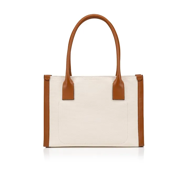 Women By My Side Small Tote Bag 8211 Canva And Calf Leather 8211 Natural Christian Louboutin Totes