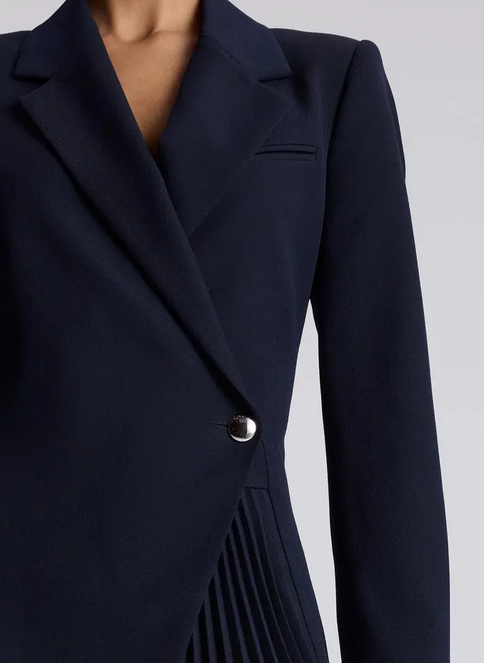 Women Callen Pleated Blazer Dress Navy ALC Dresses